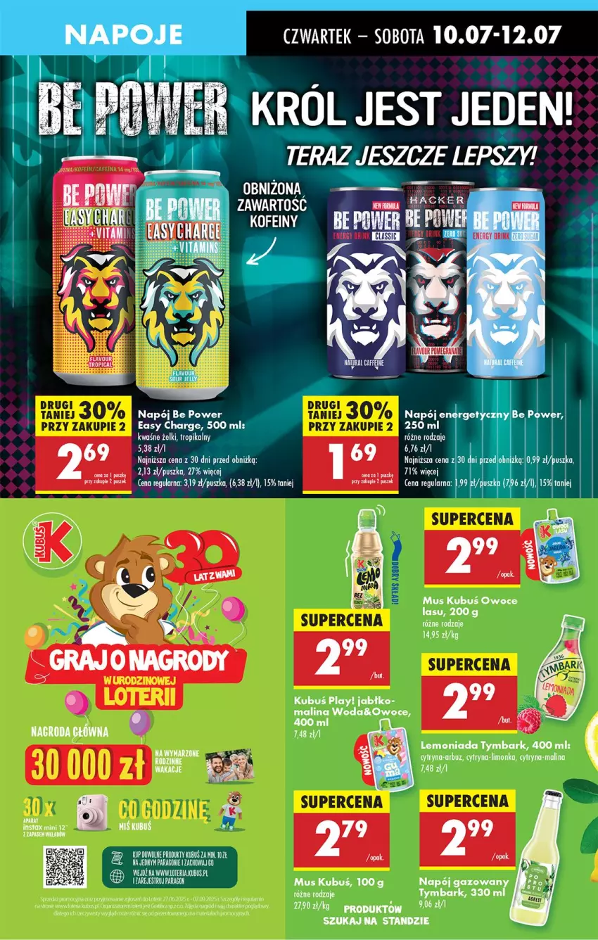 Gazetka promocyjna Biedronka - Od Czwartku - ważna 10.07 do 16.07.2025 - strona 49 - produkty: Kubuś, Lemoniada, Mus, Napój, Owoce, Ser, Tera, Tymbark, Woda