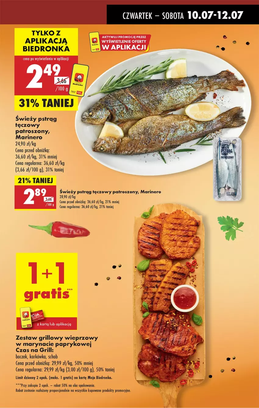 Gazetka promocyjna Biedronka - Od Czwartku - ważna 10.07 do 16.07.2025 - strona 5 - produkty: Boczek, Fa, Gra, Grill, Por, Pstrąg, Pstrąg tęczowy