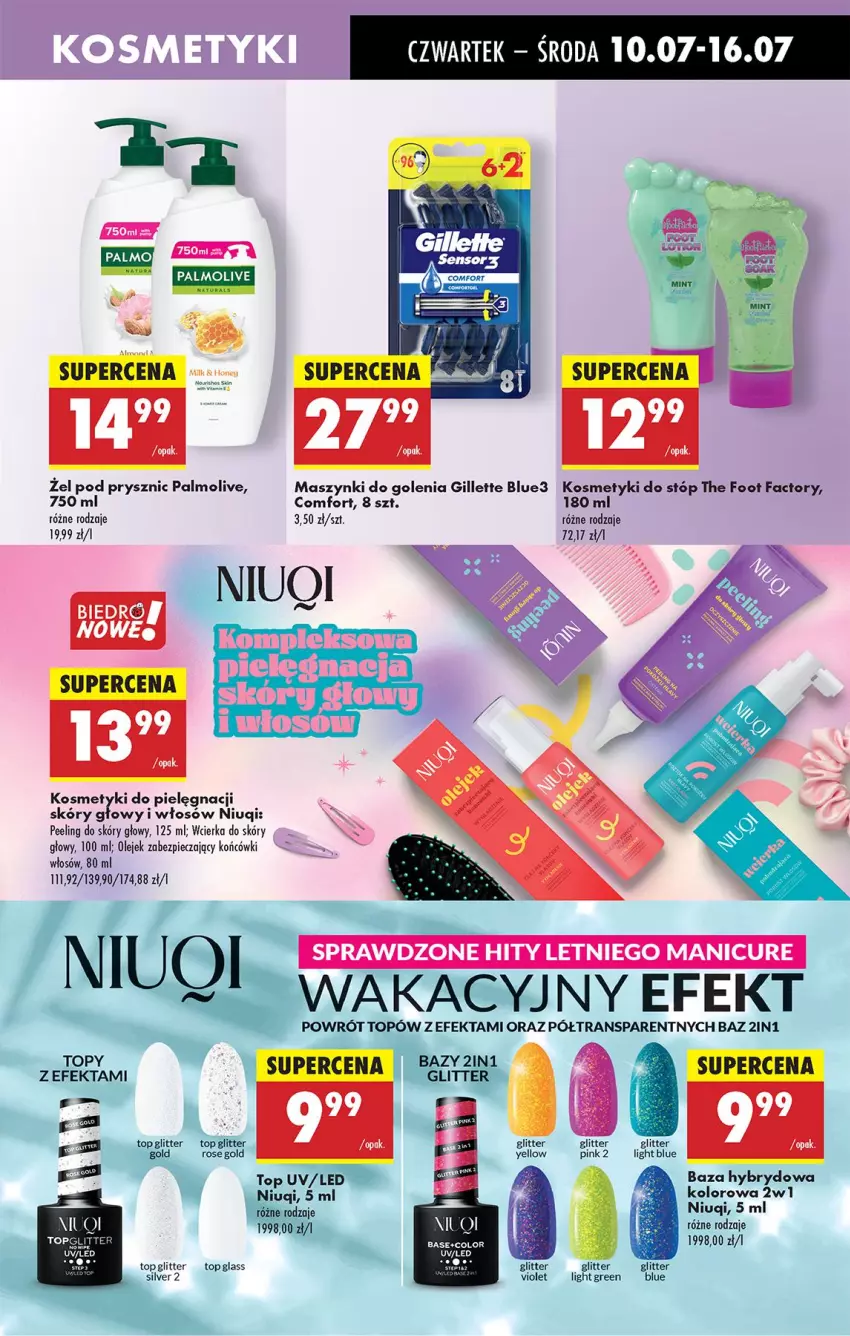 Gazetka promocyjna Biedronka - Od Czwartku - ważna 10.07 do 16.07.2025 - strona 53 - produkty: Fa, Gillette, Kosmetyki do pielęgnacji, Niuqi, Olej, Palmolive, Peeling, Piec, Top