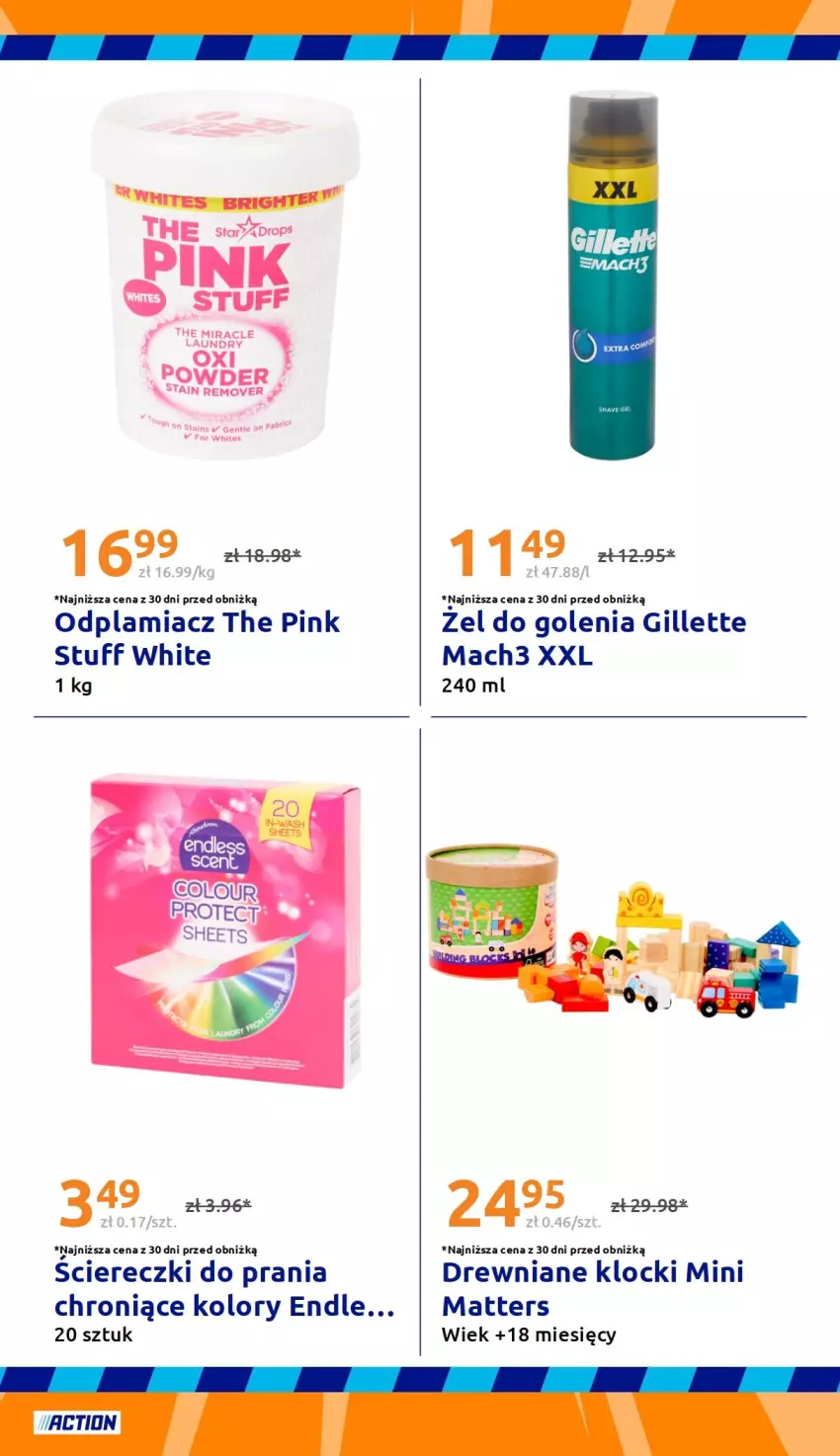 Gazetka promocyjna Action - Gazetka tydzień 40 2026 - ważna 30.09 do 06.10.2026 - strona 26 - produkty: Drewniane klocki, Gillette, Klocki, Mach3, Odplamiacz