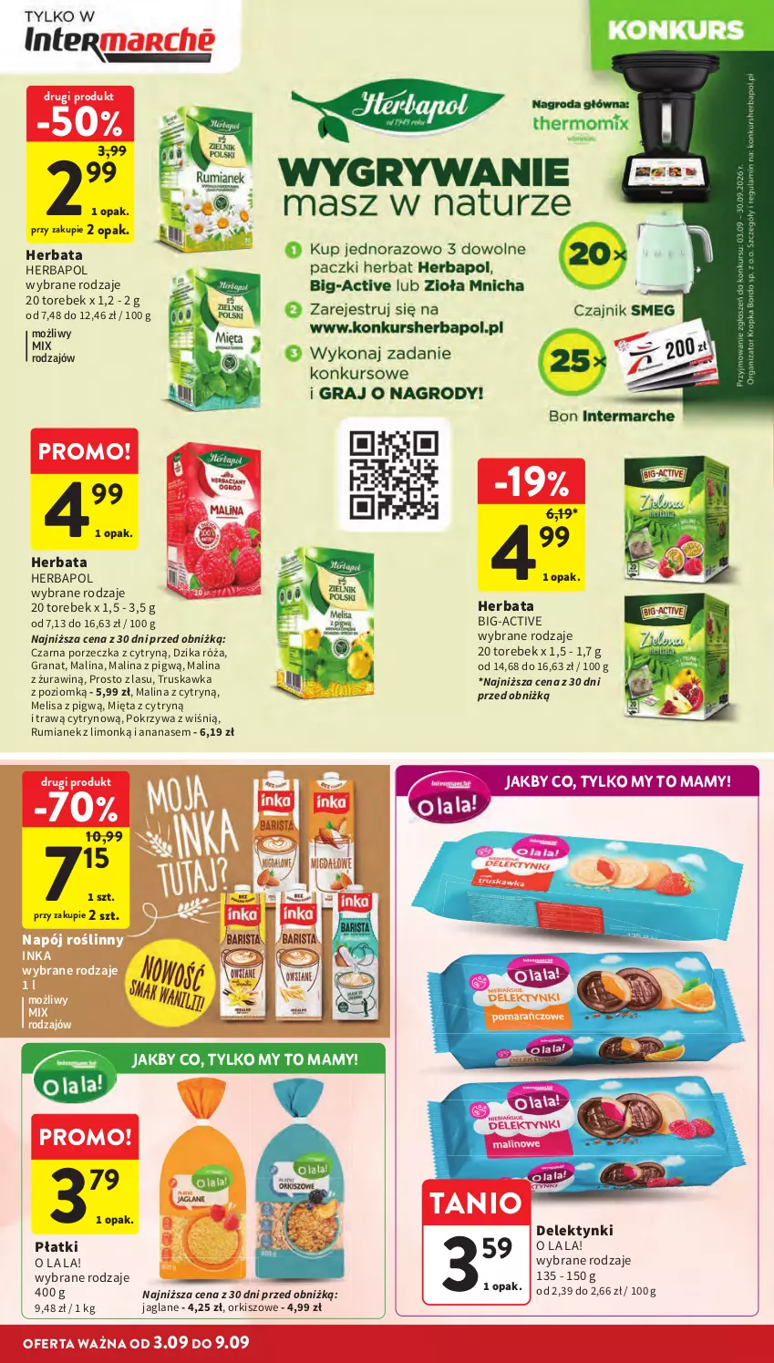 Gazetka promocyjna Intermarche - Gazetka promocyjna - ważna 03.09 do 09.09.2026 - strona 26 - produkty: Ananas, Dzika róża, Gra, Granat, Herbapol, Herbata, Inka, Mięta, Napój, Napój roślinny, Por, Róża, Rum