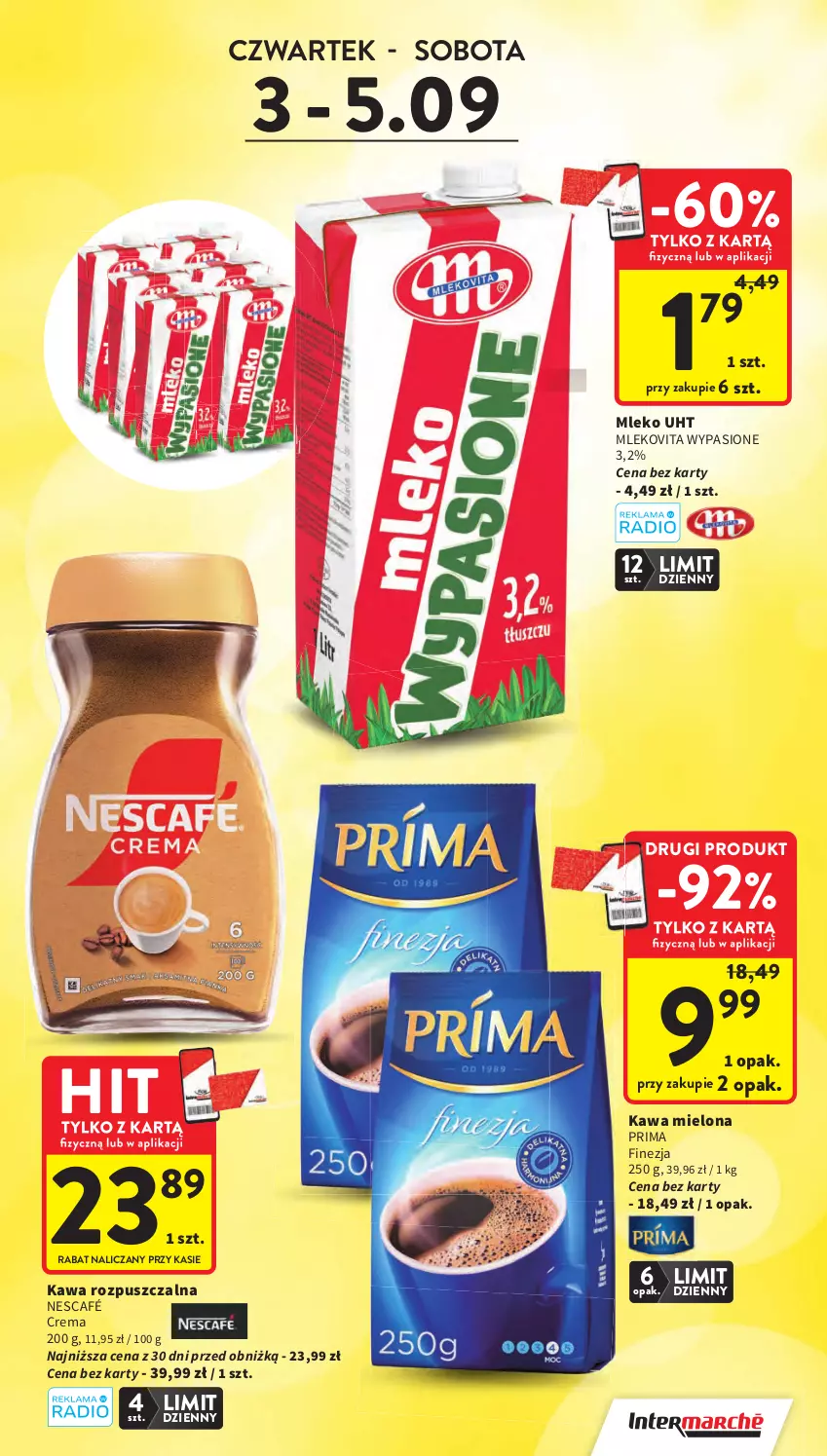 Gazetka promocyjna Intermarche - Gazetka promocyjna - ważna 03.09 do 09.09.2026 - strona 3 - produkty: Kawa, Kawa mielona, Kawa rozpuszczalna, Mleko, Mlekovita, Nescafé, Prima