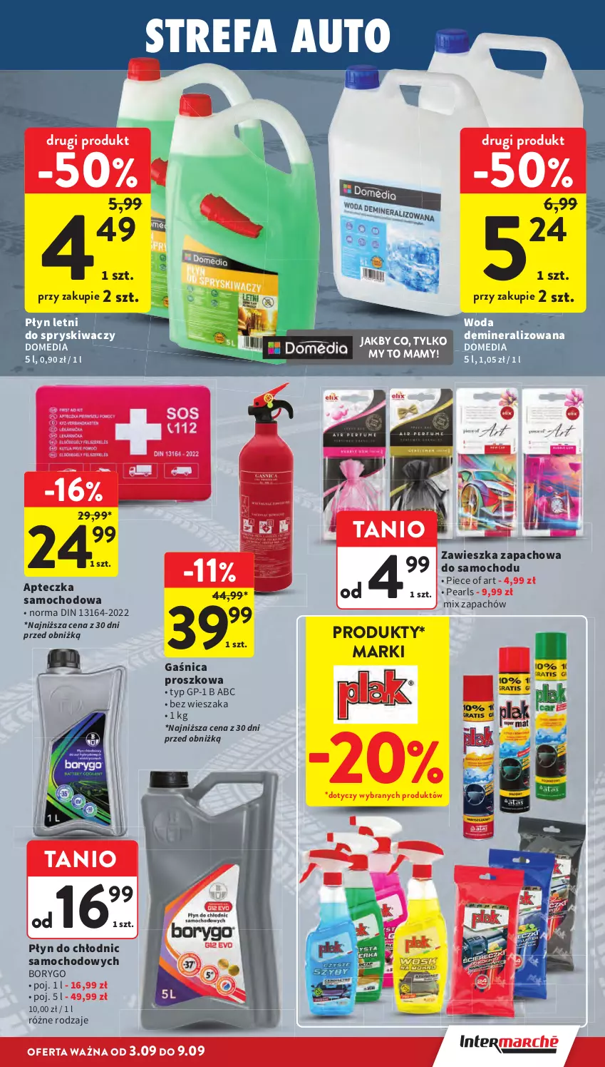 Gazetka promocyjna Intermarche - Gazetka promocyjna - ważna 03.09 do 09.09.2026 - strona 39 - produkty: Apteczka samochodowa, Fa, Gaśnica, Piec, Płyn do chłodnic, Wieszak, Woda