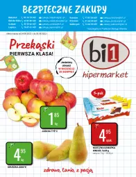 Gazetka promocyjna Bi1 - Przekąski - Gazetka - ważna od 30.08 do 30.08.2022 - strona 1 - produkty: Piec, Mleczna kanapka, Kinder, Jabłka