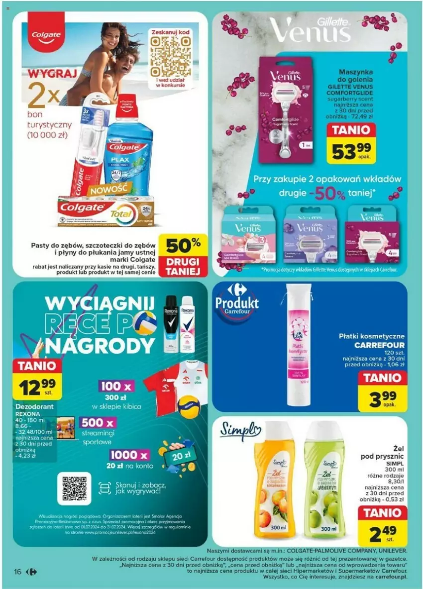 Gazetka promocyjna Carrefour - ważna 23.07 do 27.07.2024 - strona 10 - produkty: Colgate, Gra, LG, Maszynka, Palmolive, Szynka, Venus