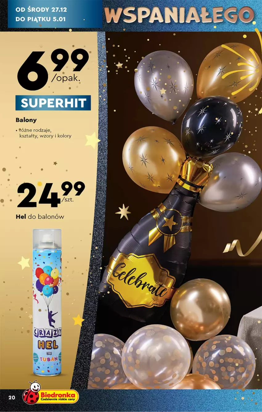 Gazetka promocyjna Biedronka - ważna 21.12 do 31.12.2023 - strona 20 - produkty: Balony