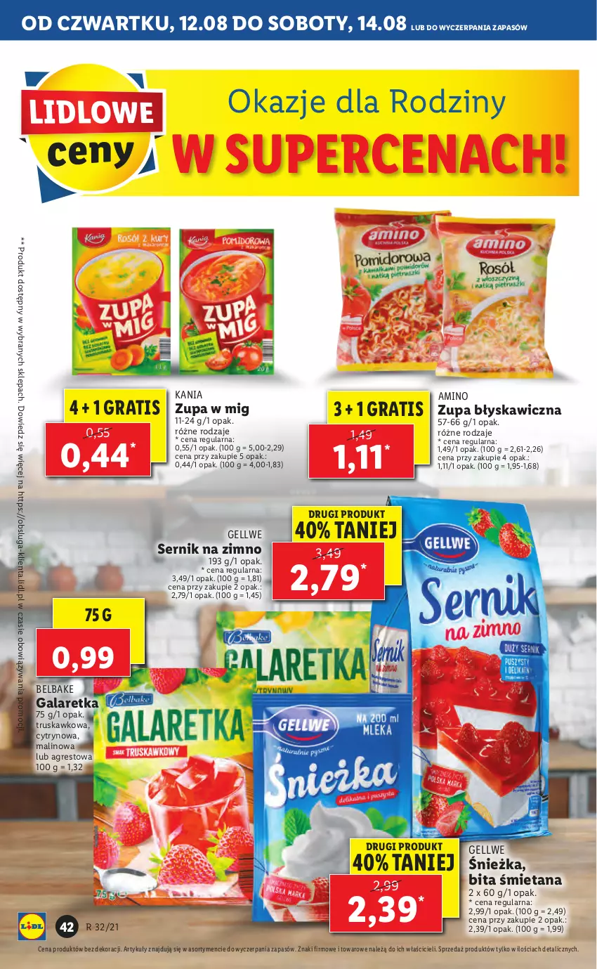 Gazetka promocyjna Lidl - GAZETKA - ważna 12.08 do 14.08.2021 - strona 42 - produkty: Gala, Galaretka, Gra, Gres, Ser, Zupa