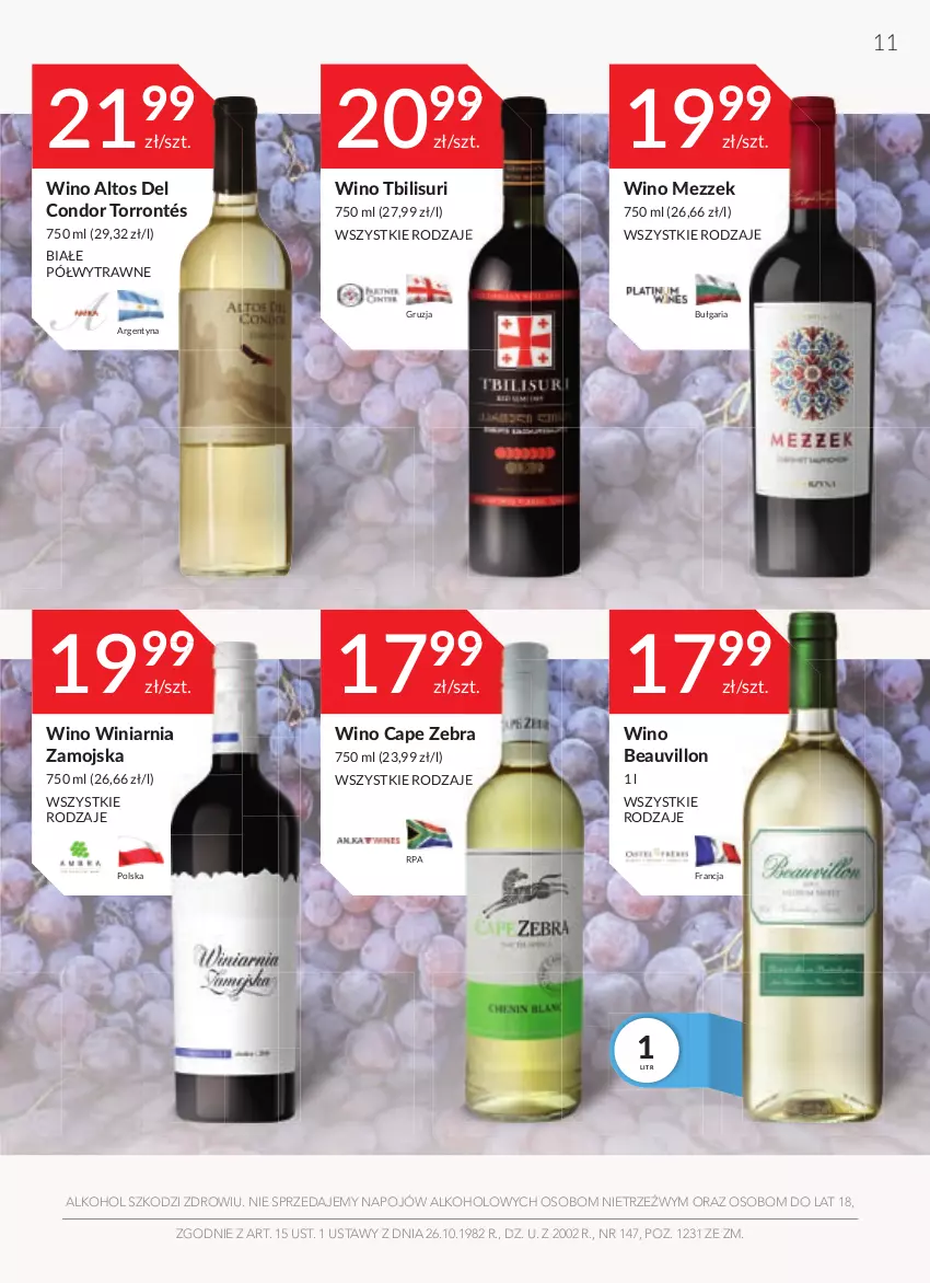 Gazetka promocyjna Stokrotka - Oferta alkoholowa - ważna 10.11 do 08.12.2021 - strona 11 - produkty: Winiarnia Zamojska, Wino