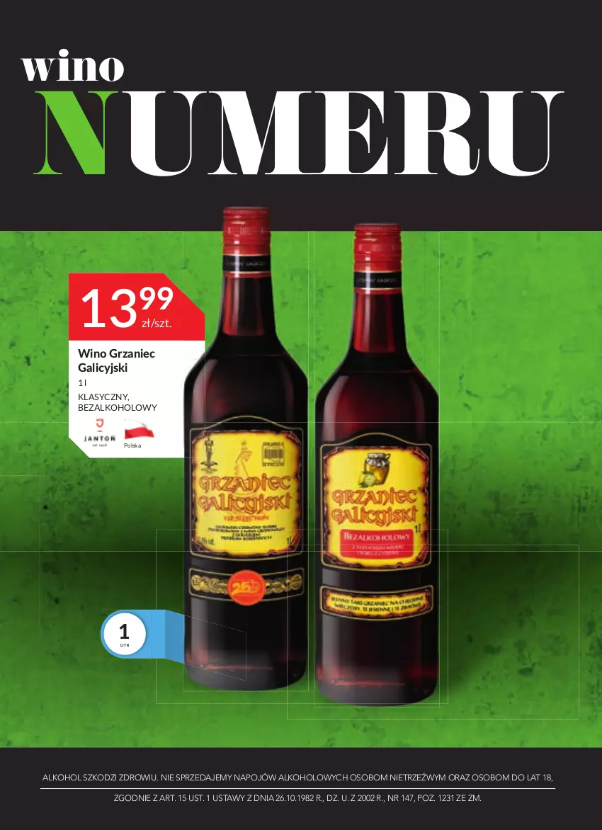 Gazetka promocyjna Stokrotka - Oferta alkoholowa - ważna 10.11 do 08.12.2021 - strona 15 - produkty: Grzaniec Galicyjski, Wino