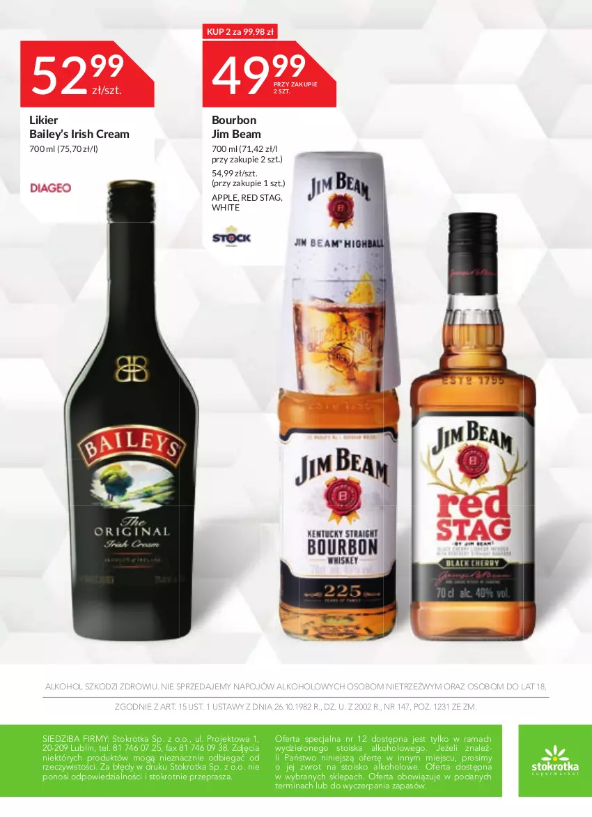 Gazetka promocyjna Stokrotka - Oferta alkoholowa - ważna 10.11 do 08.12.2021 - strona 16 - produkty: Bourbon, Fa, Jim Beam, Likier, Rama