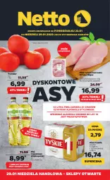 Gazetka promocyjna Netto - Artykuły spożywcze - Gazetka - ważna od 29.01 do 29.01.2023 - strona 1 - produkty: Piwa, Piwo, Kurczak, Gra, Filet z piersi kurczaka, Kawa mielona, Kawa, Tyskie, Siatka, Olej rzepakowy, Olej