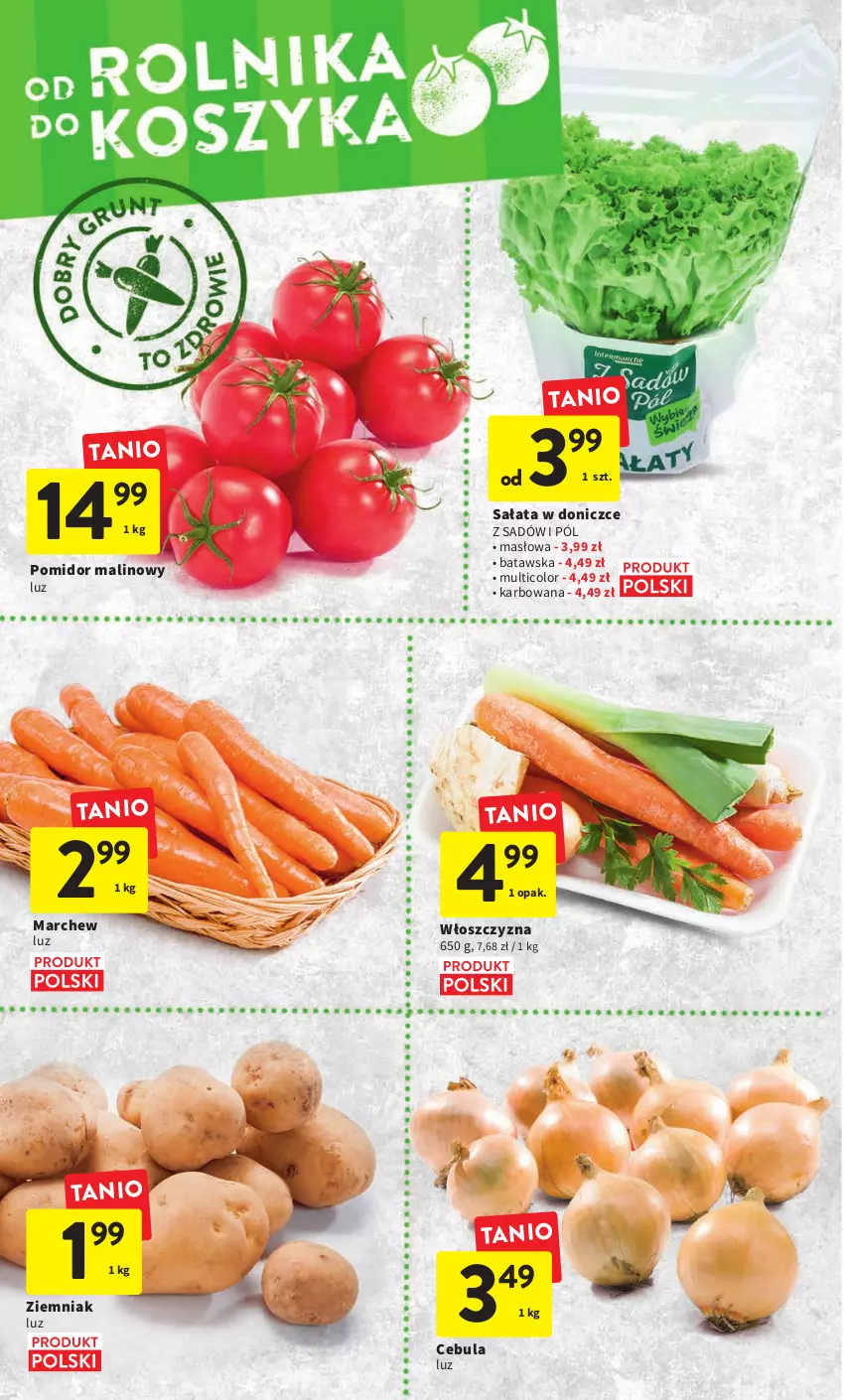 Gazetka promocyjna Intermarche - Gazetka Intermarche - ważna 09.02 do 15.02.2023 - strona 14 - produkty: Cebula, Masło, Pomidor malinowy, Sałat