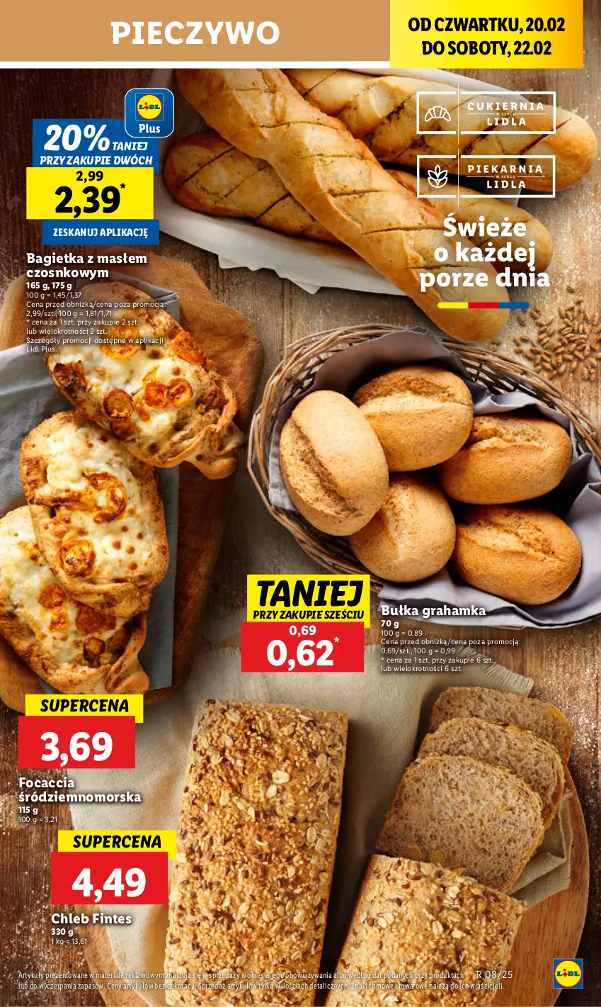 Gazetka promocyjna Lidl - GAZETKA - ważna 20.02 do 22.02.2025 - strona 21 - produkty: Bagietka, Bułka, Bułka grahamka, Chleb, Focaccia, Gra, Piec, Pieczywo