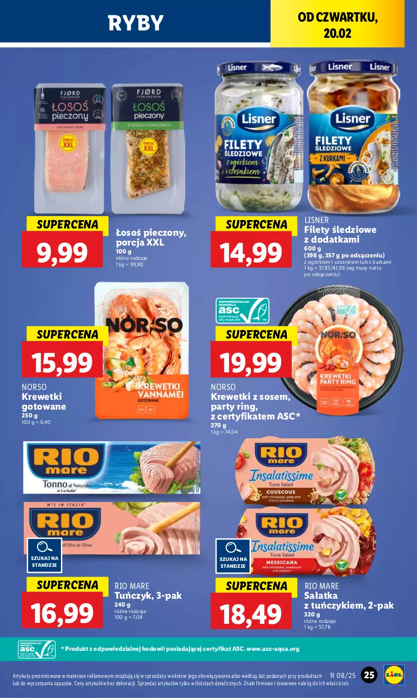 Gazetka promocyjna Lidl - GAZETKA - ważna 20.02 do 22.02.2025 - strona 29 - produkty: Krewetki, Lisner, Piec, Por, Rio Mare, Sałat, Sałatka, Sos, Tuńczyk