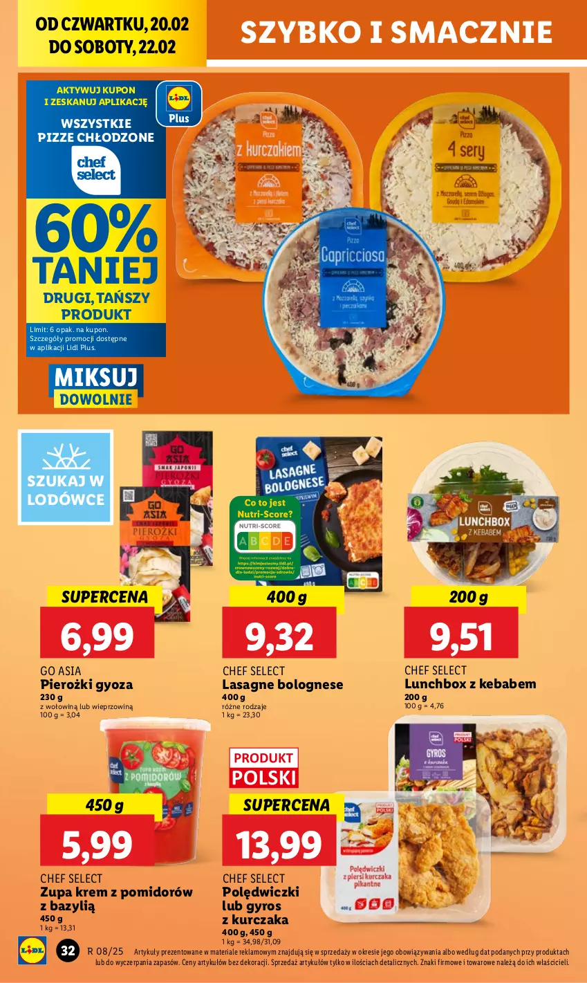 Gazetka promocyjna Lidl - GAZETKA - ważna 20.02 do 22.02.2025 - strona 36 - produkty: Bazyl, Gyros, Kebab, Kurczak, Lasagne, Lasagne bolognese, Zupa