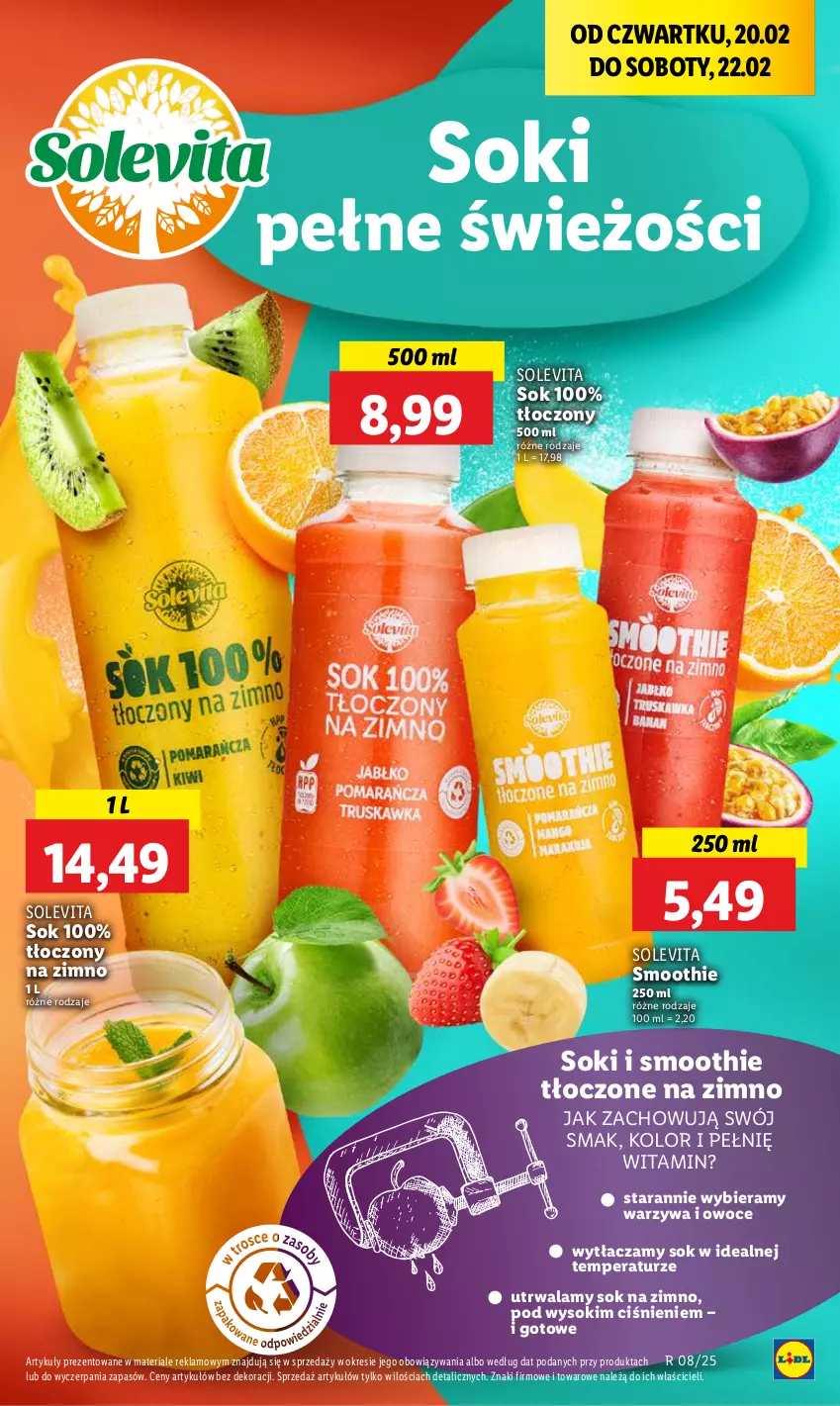 Gazetka promocyjna Lidl - GAZETKA - ważna 20.02 do 22.02.2025 - strona 41 - produkty: Owoce, Smoothie, Sok, Warzywa, Warzywa i owoce