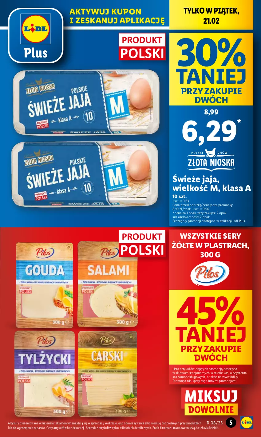 Gazetka promocyjna Lidl - GAZETKA - ważna 20.02 do 22.02.2025 - strona 5 - produkty: Jaja, Ser