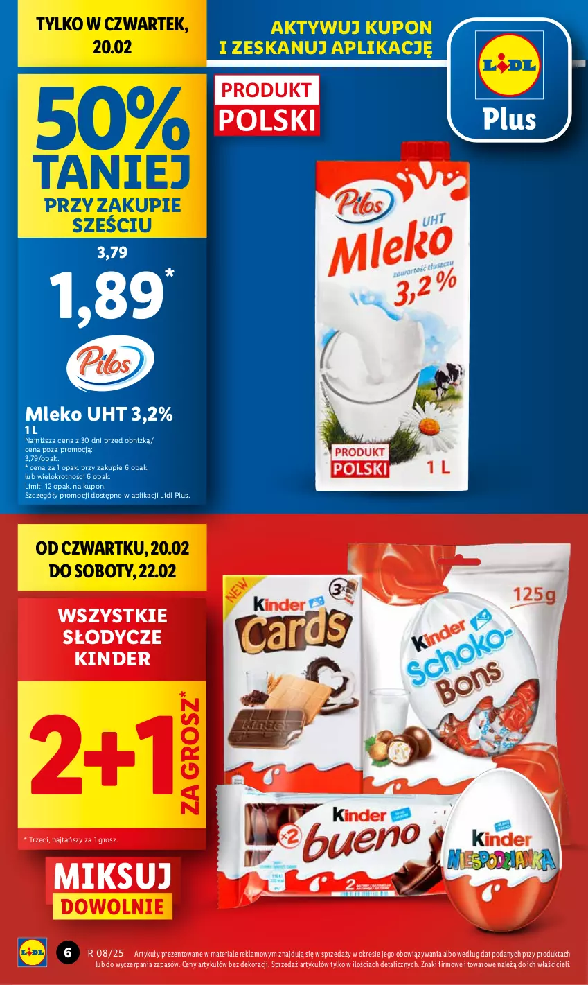 Gazetka promocyjna Lidl - GAZETKA - ważna 20.02 do 22.02.2025 - strona 6 - produkty: Kinder, Mleko