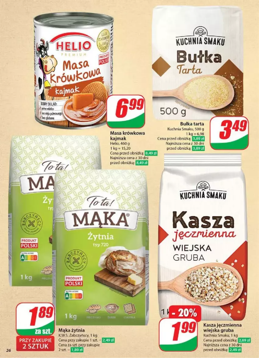 Gazetka promocyjna Dino - ważna 05.03 do 11.03.2025 - strona 19 - produkty: Bułka, Bułka tarta, Helio, Kasza, Kasza jęczmienna, Kuchnia, Mąka, Masa krówkowa, Tarta