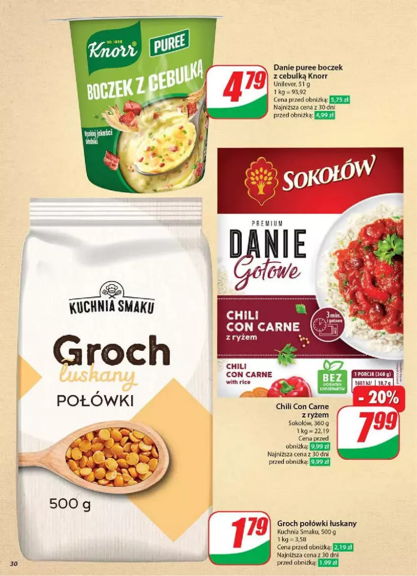 Gazetka promocyjna Dino - ważna 05.03 do 11.03.2025 - strona 24 - produkty: Boczek, Groch, Knorr, Kuchnia, Por, Pur, Ryż, Sok, Sokołów