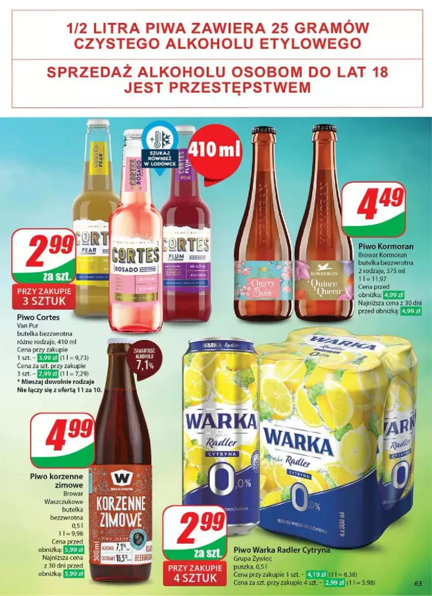 Gazetka promocyjna Dino - ważna 05.03 do 11.03.2025 - strona 60 - produkty: Gra, Piwa, Piwo, Pur, Radler, Warka