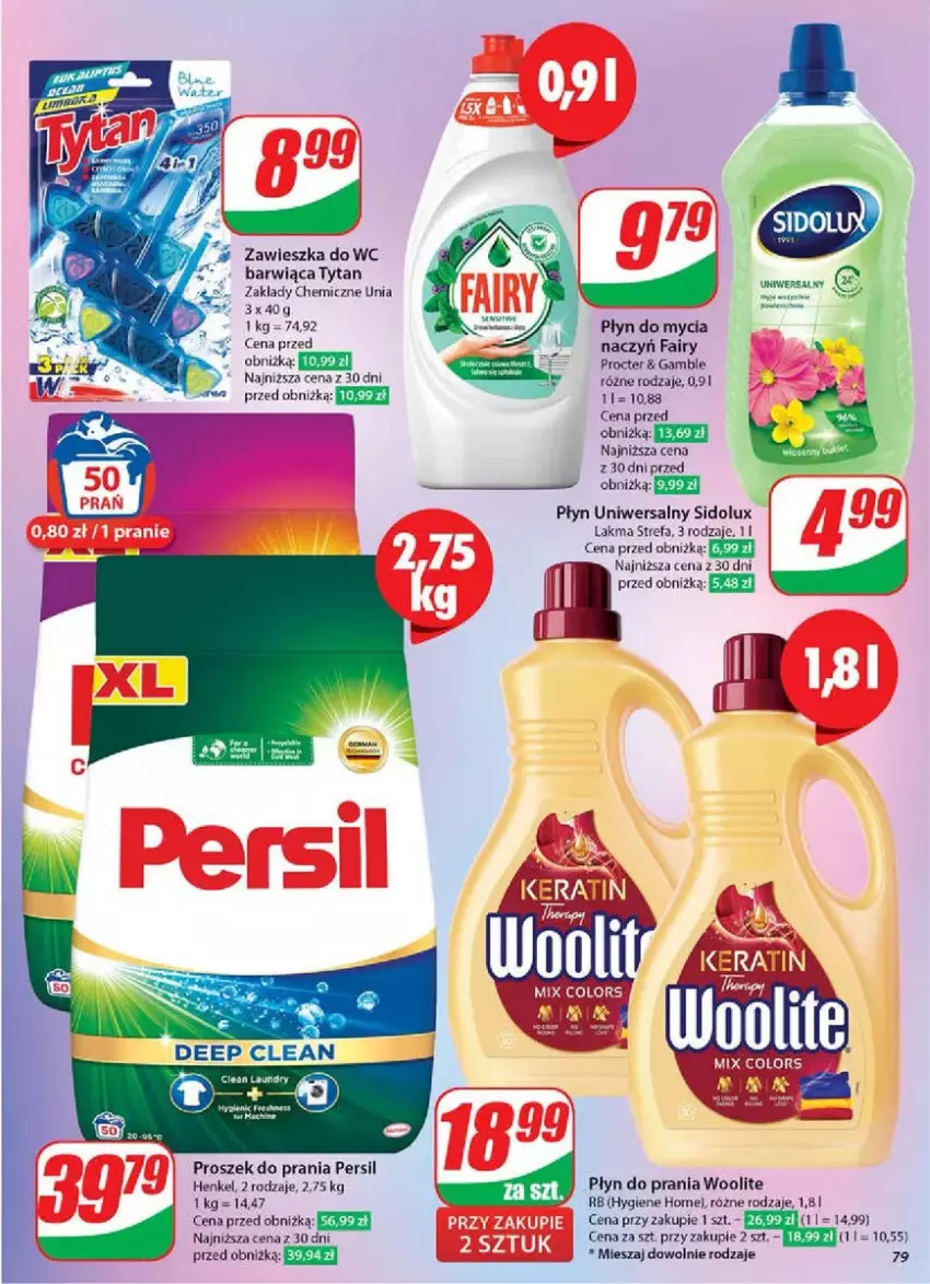 Gazetka promocyjna Dino - ważna 05.03 do 11.03.2025 - strona 77 - produkty: Fa, Fairy, Persil, Płyn do mycia, Płyn do prania, Proszek do prania, Sidolux, Tytan, Woolite, Zawieszka do wc