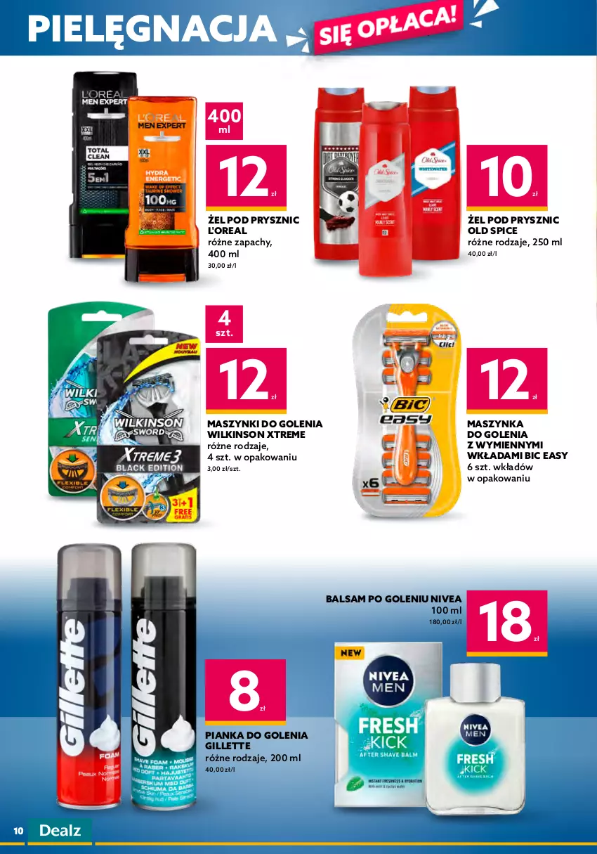 Gazetka promocyjna Dealz - NOWA GAZETKADeal się opłaca! - ważna 09.01 do 24.01.2023 - strona 10 - produkty: Balsam do ciała, Balsam po goleniu, BIC, Gillette, Malizia, Maszynka, Maszynka do golenia, Mydło, Mydło w płynie, Neutrogena, Nivea, Old Spice, Pantene, Pianka do golenia, Płyn do kąpieli, Szampon, Szynka