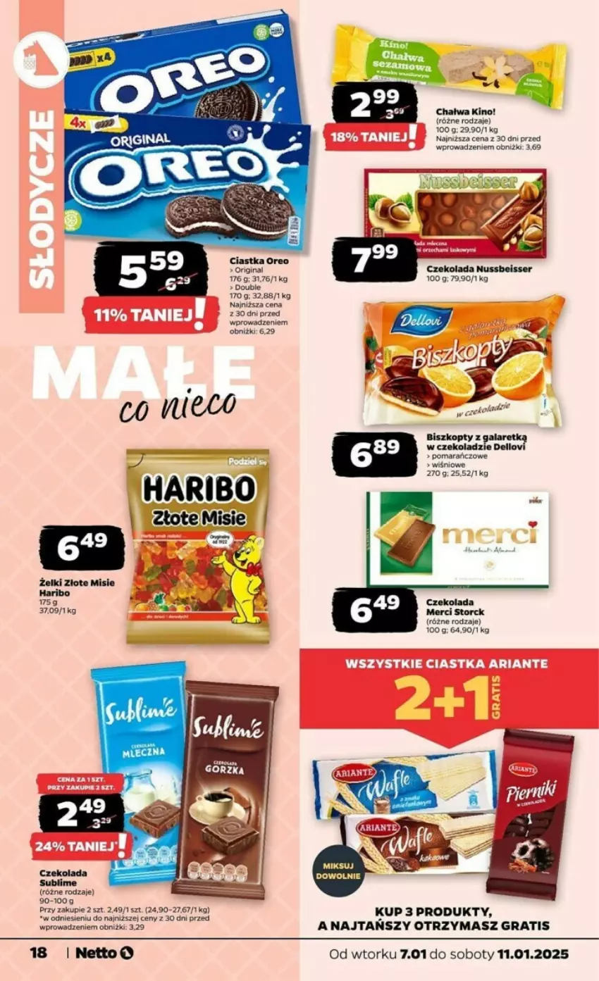 Gazetka promocyjna Netto - ważna 07.01 do 11.01.2025 - strona 10 - produkty: Biszkopty, Chałwa, Ciastka, Czekolada, Gin, Gra, Haribo, Merci, Oreo, Ser