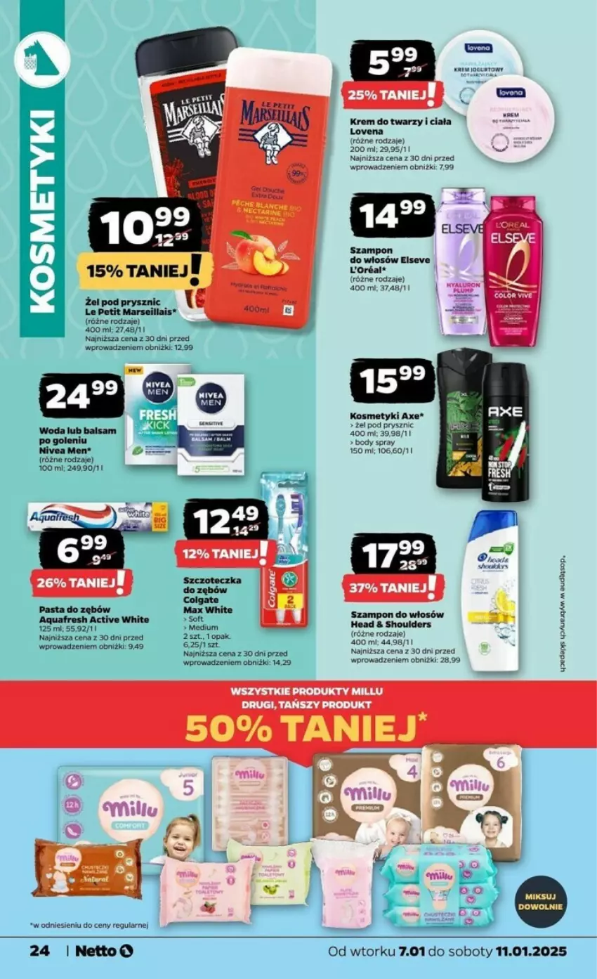 Gazetka promocyjna Netto - ważna 07.01 do 11.01.2025 - strona 17 - produkty: Elseve, Krem do twarzy, Mars, Nivea, Nivea Men, Pasta do zębów, Szampon, Woda