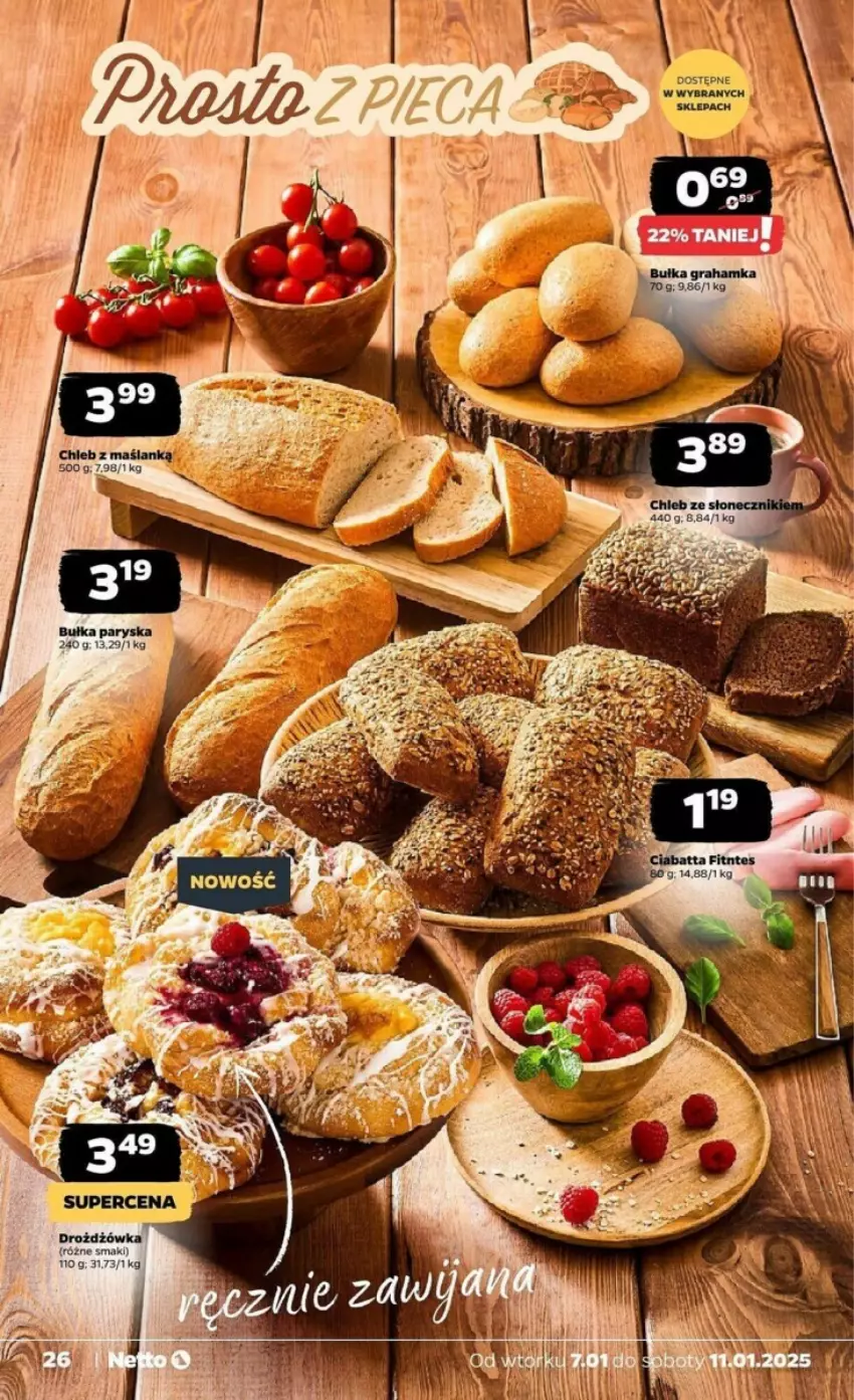 Gazetka promocyjna Netto - ważna 07.01 do 11.01.2025 - strona 19 - produkty: Bułka, Chleb, Ciabatta