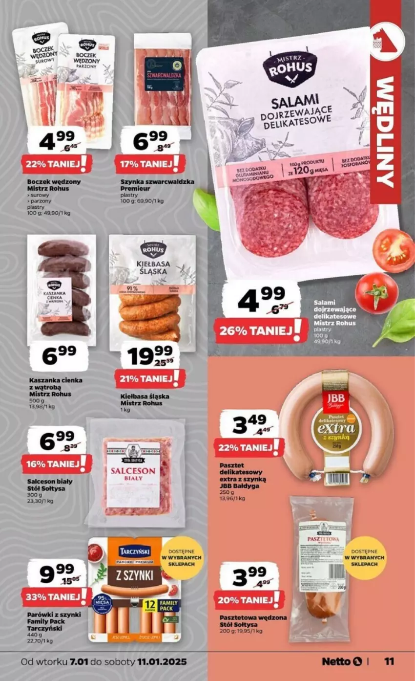 Gazetka promocyjna Netto - ważna 07.01 do 11.01.2025 - strona 3 - produkty: Boczek, Fa, Salceson, Stół, Top