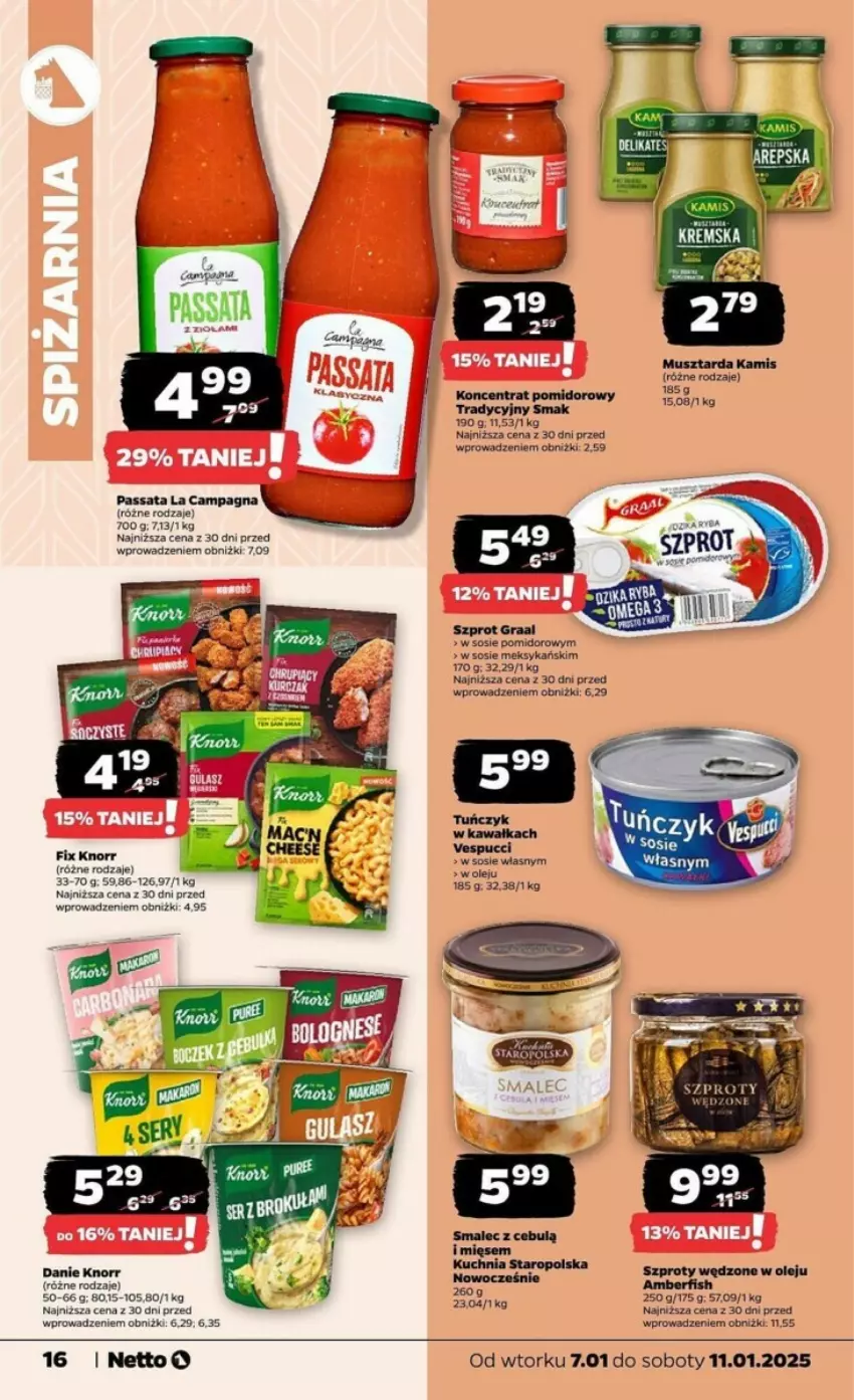 Gazetka promocyjna Netto - ważna 07.01 do 11.01.2025 - strona 8 - produkty: Dada, Kamis, Kawa, Koncentrat pomidorowy, Mus, Musztarda, Obraz, Olej, Sos, Szprot