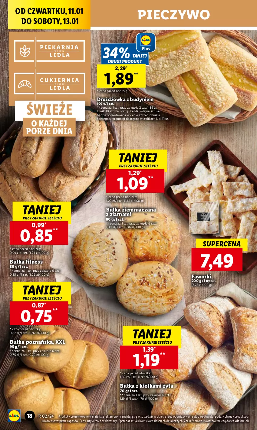 Gazetka promocyjna Lidl - GAZETKA - ważna 11.01 do 13.01.2024 - strona 20 - produkty: Bułka, Bułka fitness, Fa, Faworki, Olej, Piec, Pieczywo, Por