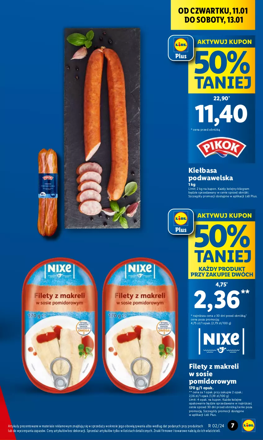 Gazetka promocyjna Lidl - GAZETKA - ważna 11.01 do 13.01.2024 - strona 7 - produkty: Gra, Kiełbasa, Kiełbasa podwawelska, Olej, Sos, Wawel