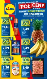 Gazetka promocyjna Lidl - GAZETKA - Gazetka - ważna od 13.01 do 13.01.2024 - strona 1 - produkty: Banany, Mięso mielone, Sos, Parówki, Ananas, Kiełbasa podwawelska, Wawel, PIKOK, Morliny, Kiełbasa, Berlinki, Mięso