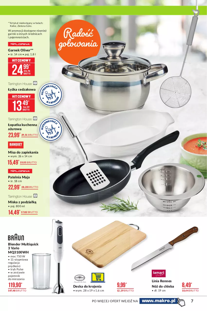 Gazetka promocyjna Makro - [Oferta promocyjna] Artykuły przemysłowe - ważna 13.07 do 26.07.2021 - strona 7 - produkty: Blender, Cedzak, Chleb, Deska do krojenia, Garnek, Miska, Nóż do chleba, Patelnia, Pojemnik, Top