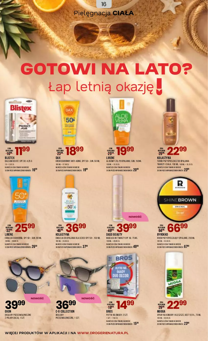 Gazetka promocyjna Drogerie Natura - Gazetka Drogerie Natura - ważna 17.04 do 05.05.2026 - strona 16 - produkty: Balsam do ust, DAX, Dzieci, Emulsja, Gin, Lirene, Mgiełka do twarzy