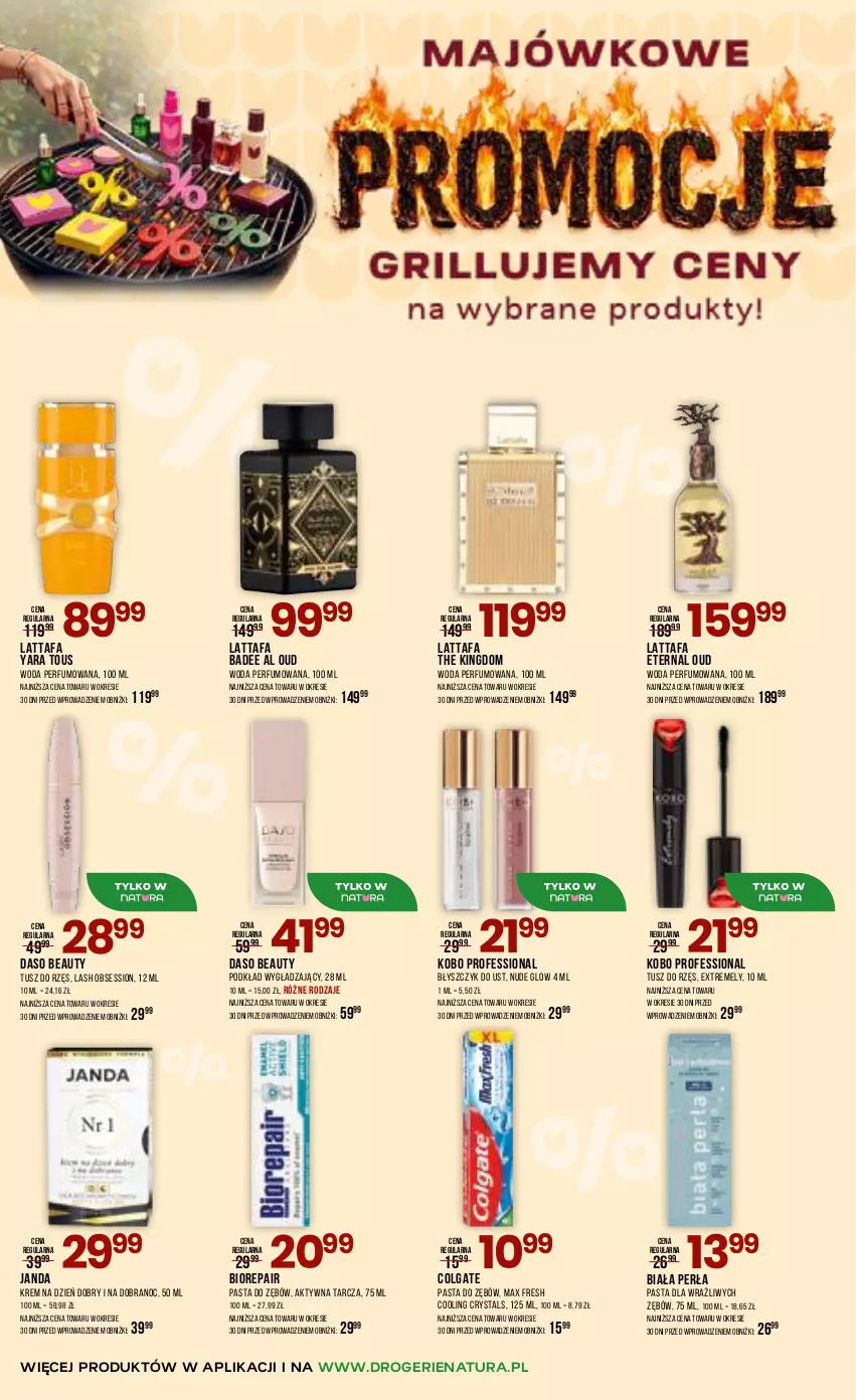 Gazetka promocyjna Drogerie Natura - Gazetka Drogerie Natura - ważna 17.04 do 05.05.2026 - strona 2 - produkty: Biorepair, Błyszczyk do ust, Colgate, Fa, KOBO, Krem na dzień, LG, Pasta do zębów, Perfum, Perła, Podkład, SESSIO, Tusz, Woda, Woda perfumowana