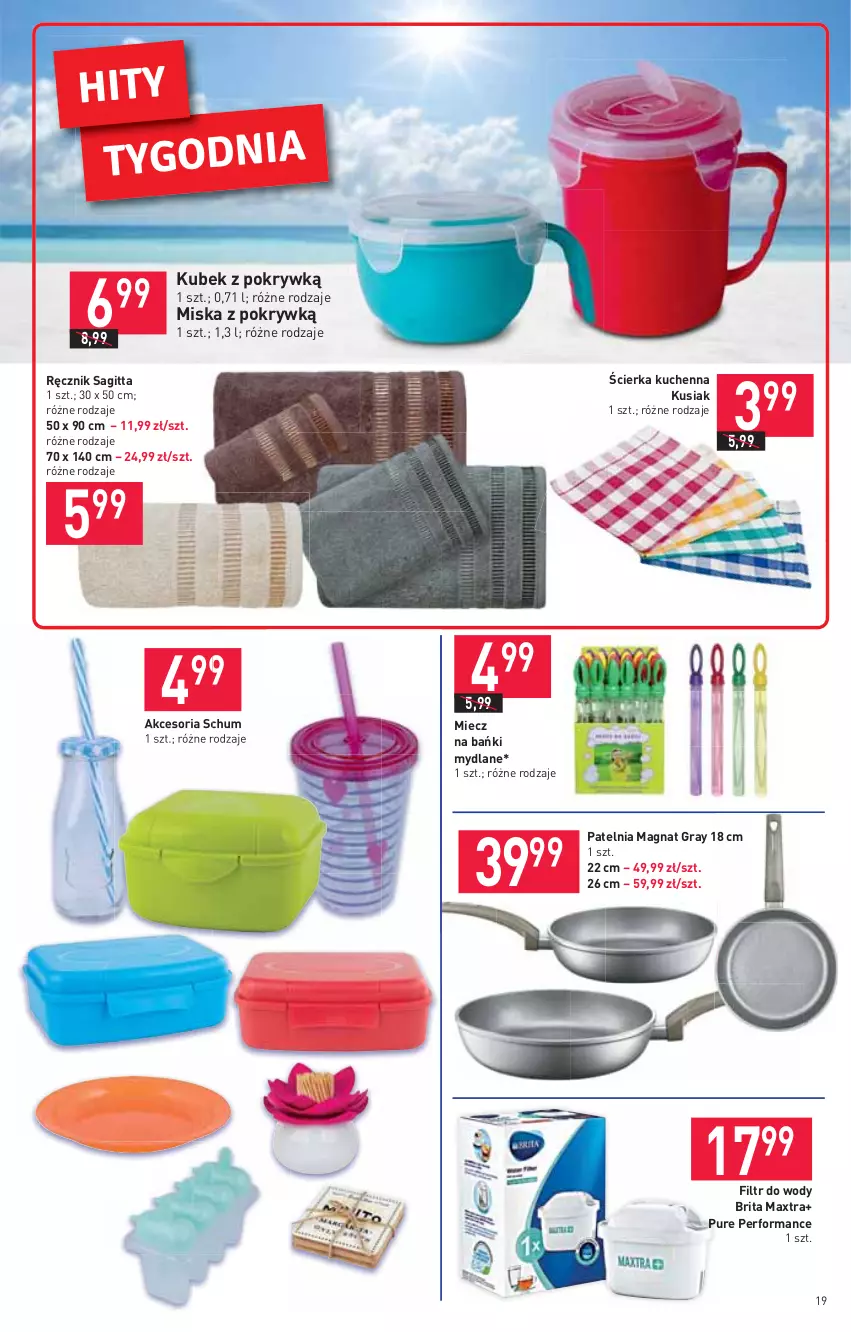 Gazetka promocyjna Stokrotka - Supermarket - ważna 10.06 do 16.06.2021 - strona 19 - produkty: Brit, Brita, Brita Maxtra, Gra, Kubek, Miecz, Miska, Patelnia, Pur, Ręcznik