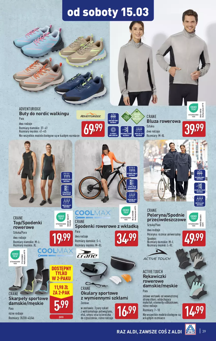 Gazetka promocyjna Aldi - Pełna oferta - ważna 10.03 do 15.03.2025 - strona 39 - produkty: Bluza, Buty, Karp, LG, Por, Rower, Smycz, Spodnie, Sport, Top