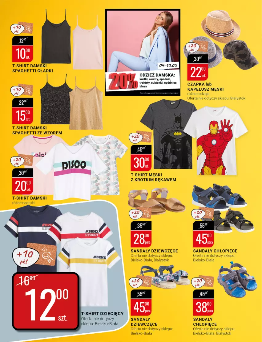 Gazetka promocyjna Bi1 - Sezon na piknik - ważna 04.05 do 10.05.2022 - strona 18 - produkty: Czapka, Sandał, Spaghetti, Spodnie, T-shirt