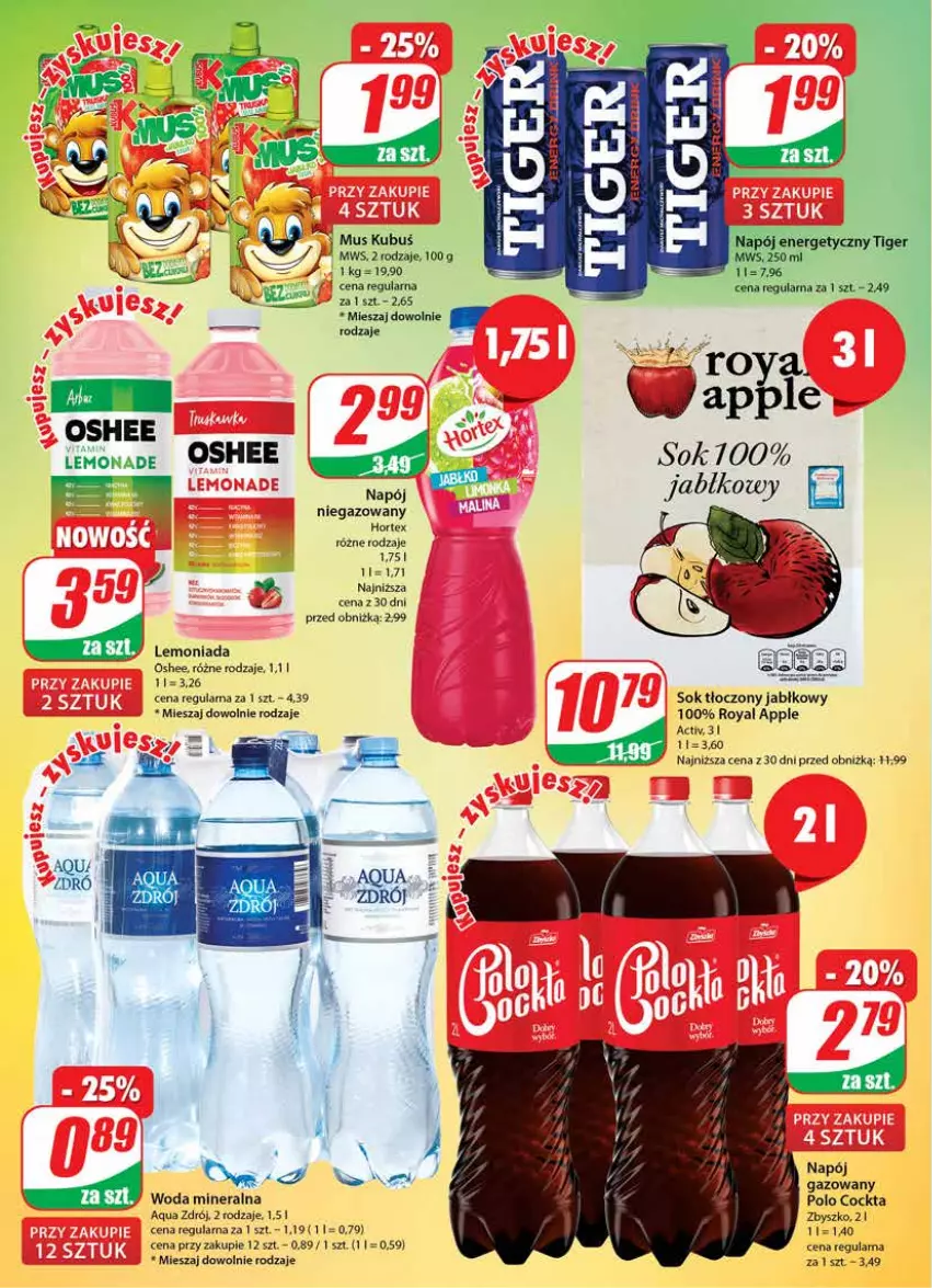 Gazetka promocyjna Dino - G27 - ważna 05.07 do 11.07.2023 - strona 2 - produkty: Hortex, Kubuś, Lemoniada, Mus, Napój, Napój gazowany, Oshee, Sok, Woda, Woda mineralna