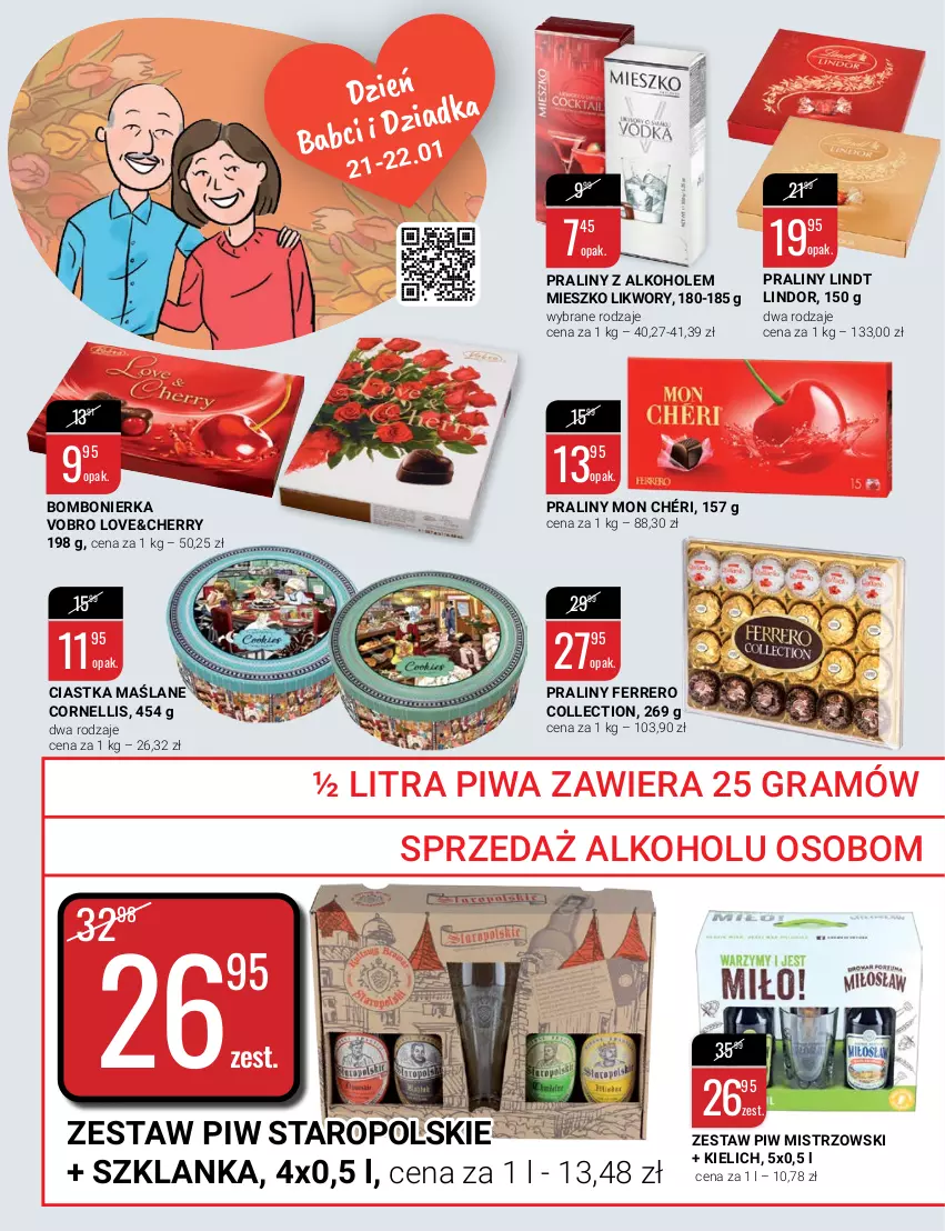 Gazetka promocyjna Bi1 - Stawiamy na wagę - ważna 19.01 do 25.01.2022 - strona 2 - produkty: Alkohole, Ciastka, Ferrero, Gra, Lindor, Lindt, Mon Chéri, Piwa, Praliny, Szklanka