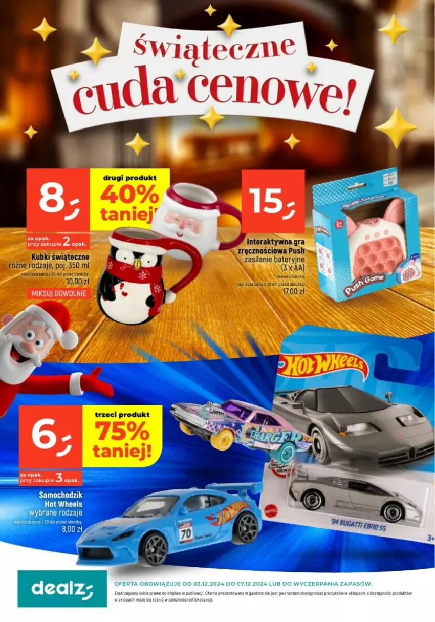 Gazetka promocyjna Dealz - ważna 02.12 do 07.12.2024 - strona 1 - produkty: Chodzik, Gra, Hot Wheels, Silan, Tera