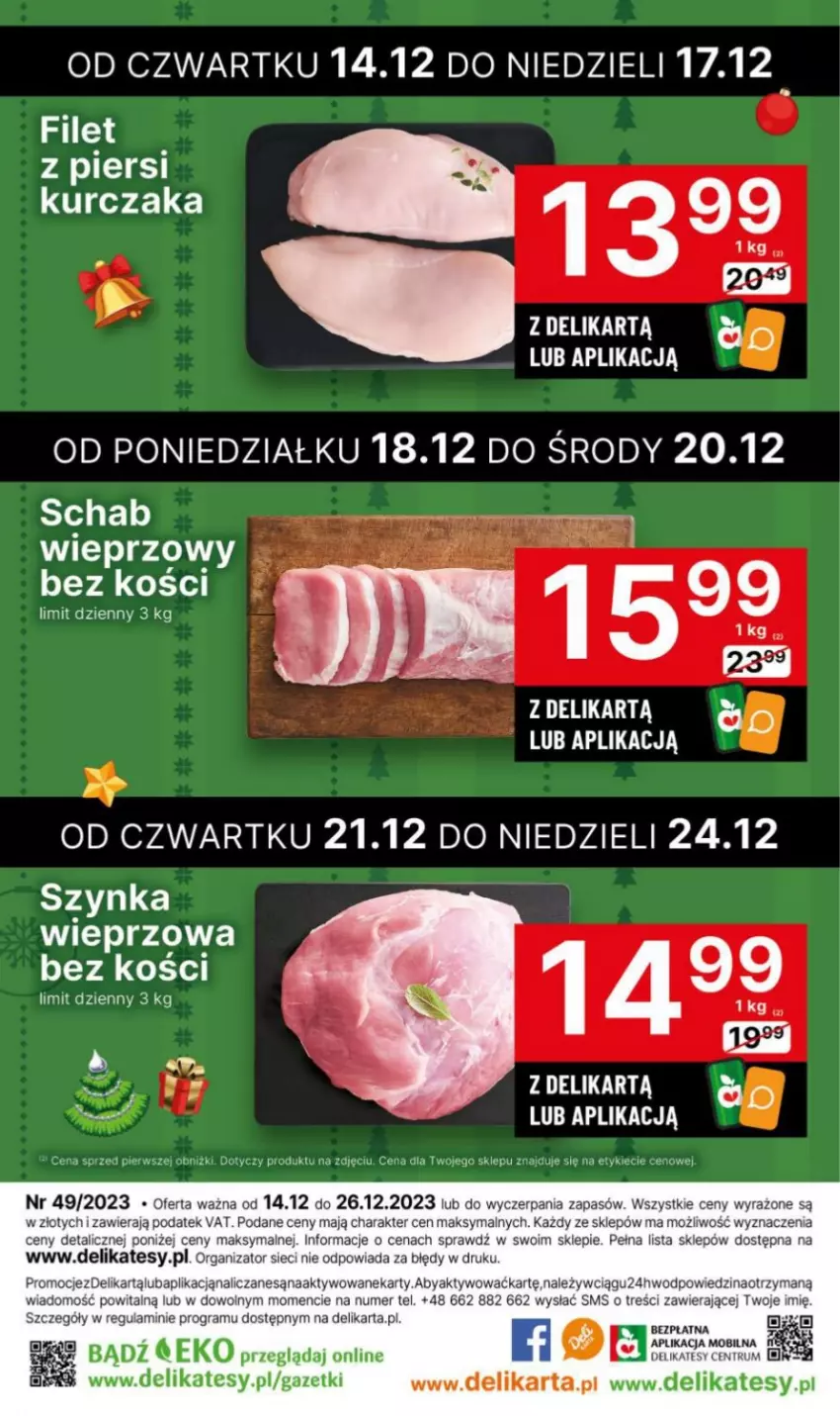 Gazetka promocyjna Delikatesy Centrum - Gazetka DC49 czw-śr - ważna 14.12 do 26.12.2023 - strona 44 - produkty: Gra, Kurczak, Mobil, Rum, Szynka, Szynka wieprzowa