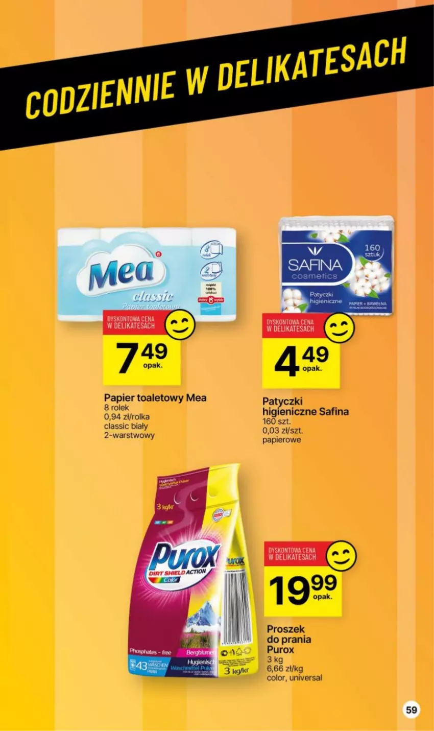 Gazetka promocyjna Delikatesy Centrum - Gazetka DC49 czw-śr - ważna 14.12 do 26.12.2023 - strona 59 - produkty: Papier, Papier toaletowy, Proszek do prania, Pur