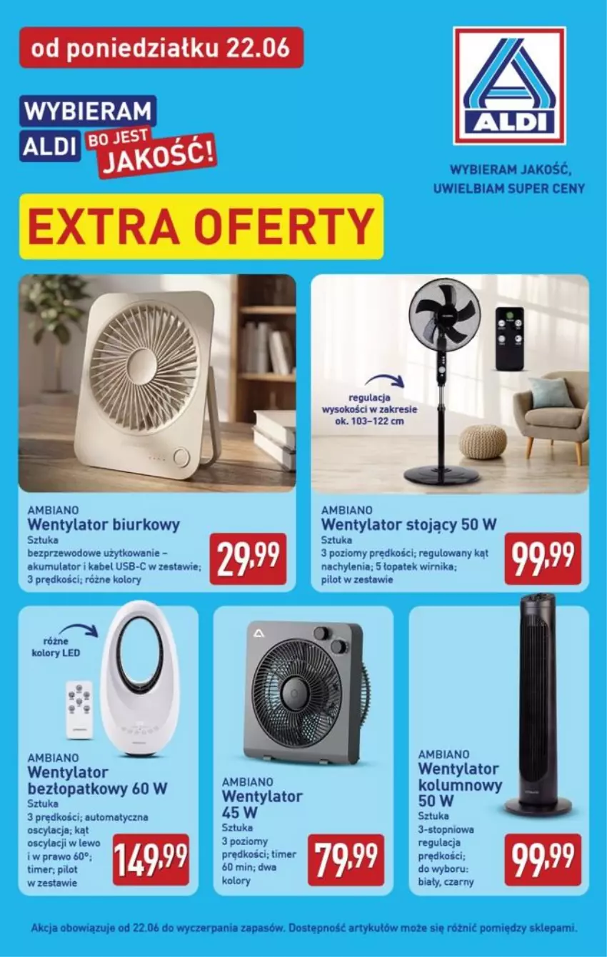 Gazetka promocyjna Aldi - Extra oferta - ważna 22.06 do 22.06.2026 - strona 1 - produkty: Akumulator, Biurko, Kabel USB, Sok, Top