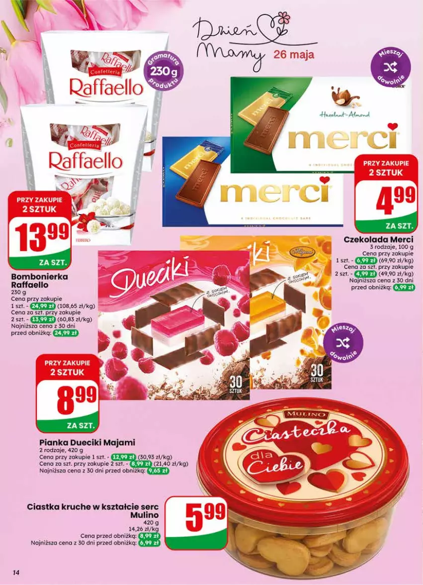Gazetka promocyjna Dino - Gazetka 21 / 2026 - ważna 20.05 do 26.05.2026 - strona 14 - produkty: Ciastka, Czekolada, Merci, Ser
