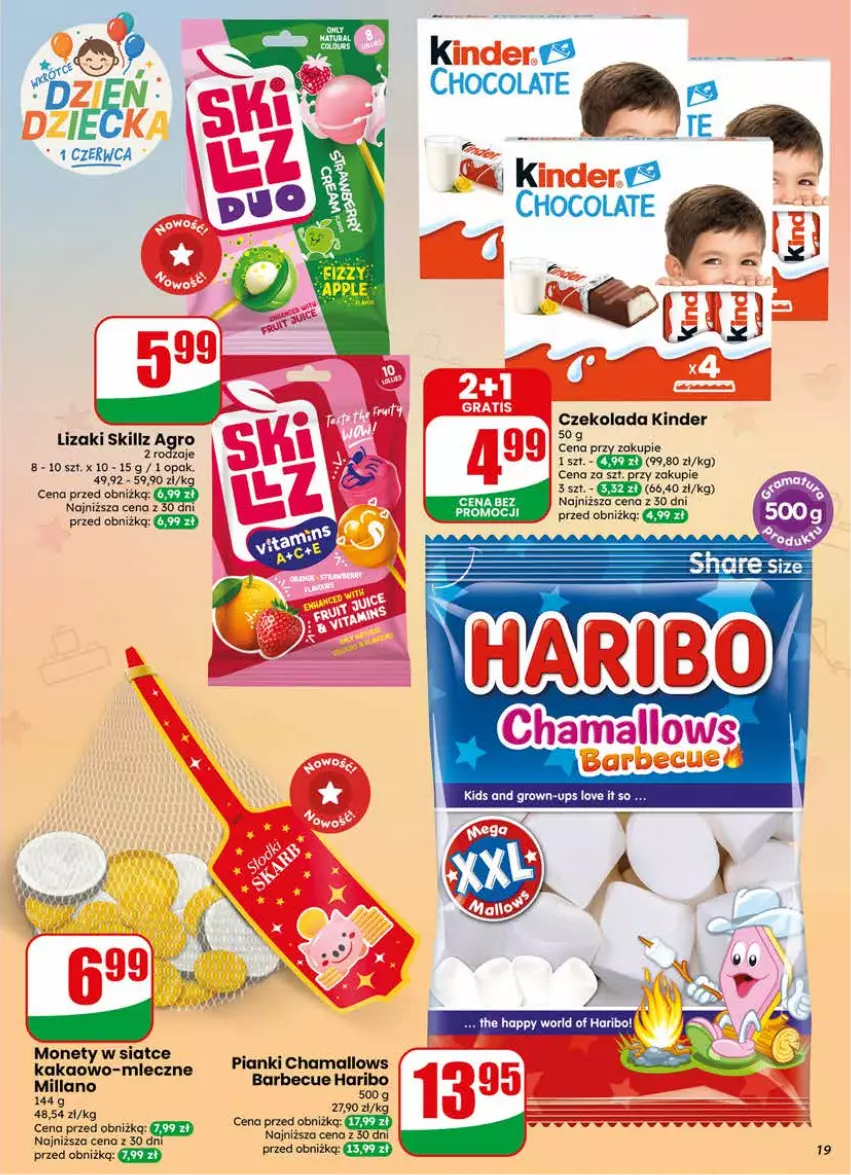 Gazetka promocyjna Dino - Gazetka 21 / 2026 - ważna 20.05 do 26.05.2026 - strona 19 - produkty: Czekolada, Hama, Haribo, Kakao, Kinder, Lizaki