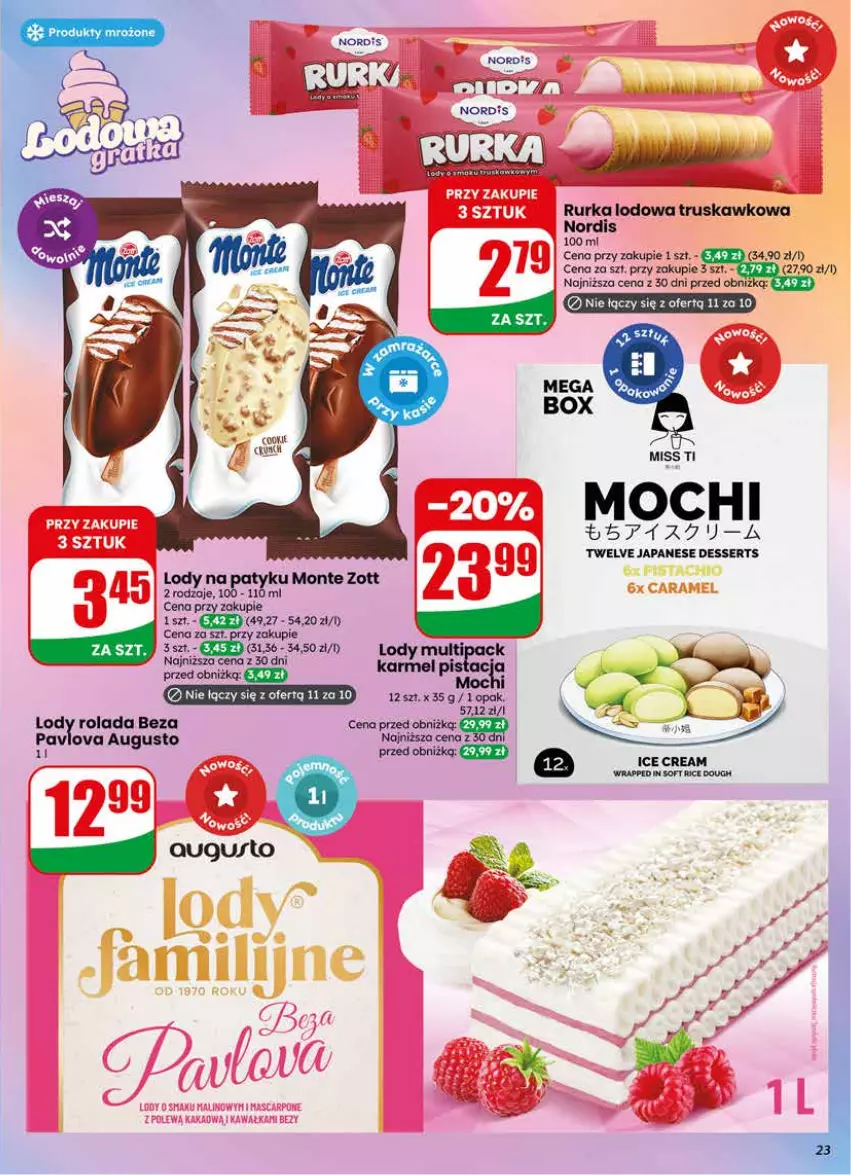 Gazetka promocyjna Dino - Gazetka 21 / 2026 - ważna 20.05 do 26.05.2026 - strona 23 - produkty: Lody, Monte, Rolada, Ser, Zott